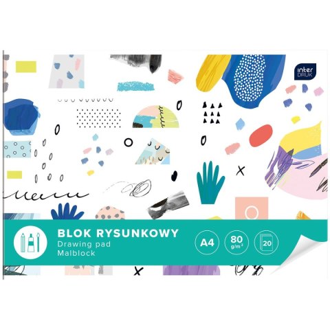 Blok rysunkowy A4 biały 80g 20k [mm:] 210x297 Interdruk (BLR) Interdruk