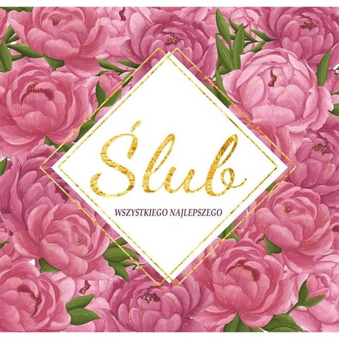 Kartka składana KARNET KWDU¯Y SLUB HS PIWONIE kw Henry (5907465665216) Henry