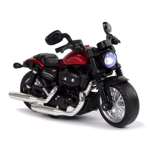 Motocykl Champion Czerwony 1:14 Napęd Pull-Back Dźwięk Światła Lean (12255) Lean