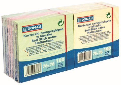 Notes samoprzylepny (karteczki) mix 1200k [mm:] 76x76 Donau (7586012-99) Donau