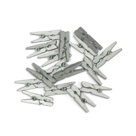 Ozdoba drewniana klamerki srebrne 25mm Galeria Papieru (253032) Galeria Papieru