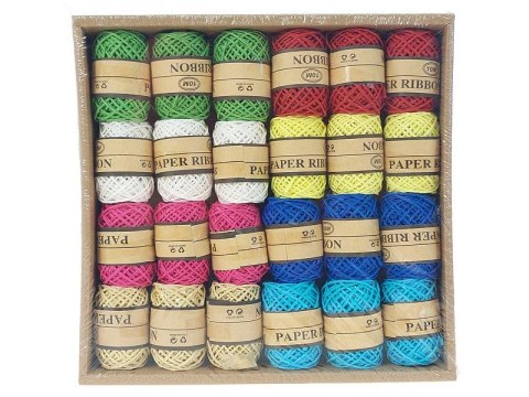 Sznurek papierowy do pakowania prezentów 10m, 8 kolorów, opak. 24 szt. 10m Adar (604452) Adar