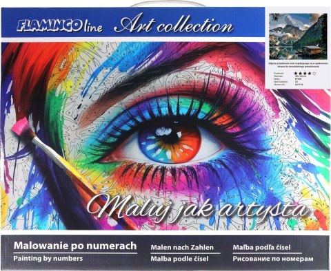Zestaw kreatywny Malowanie po numerach 40x50cm Przystań nad górskim jeziorem Flamingo Line (fsy66) Flamingo Line