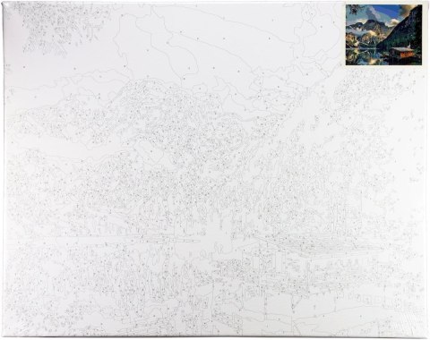 Zestaw kreatywny Malowanie po numerach 40x50cm Przystań nad górskim jeziorem Flamingo Line (fsy66) Flamingo Line