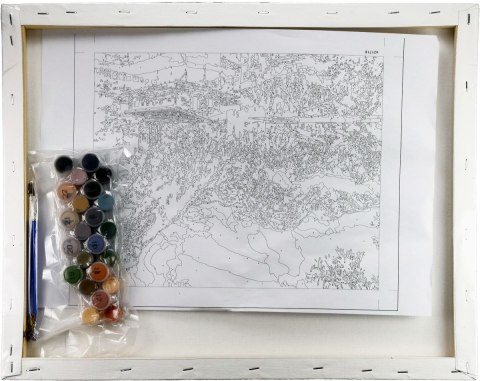 Zestaw kreatywny Malowanie po numerach 40x50cm Przystań nad górskim jeziorem Flamingo Line (fsy66) Flamingo Line