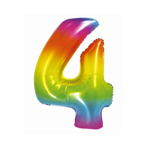 Balon foliowy Smart cyfra 4 tęcza 76cm Godan (CH-STC4) Godan