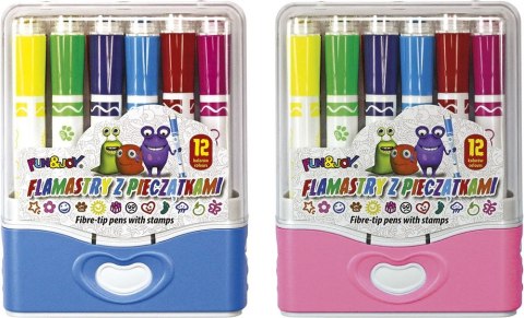 Flamaster okrągłe z pieczątkami 12 kol. Fun&Joy (FJGCP20501-12) Fun&Joy
