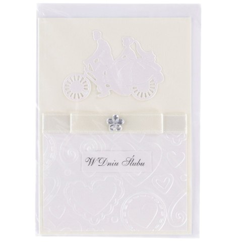 Kartka składana ślub ręcznie zdobiona C6 Deco Styl Deco Styl