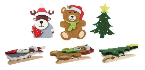 Ozdoba drewniana Craft-Fun Series Klamerki Boże Narodzenie Titanum (23BR1218-8) Titanum