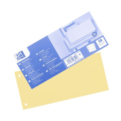 Przekładka czysta 1/3 A4 żółta 180g 100k Oxford (100205026) Oxford