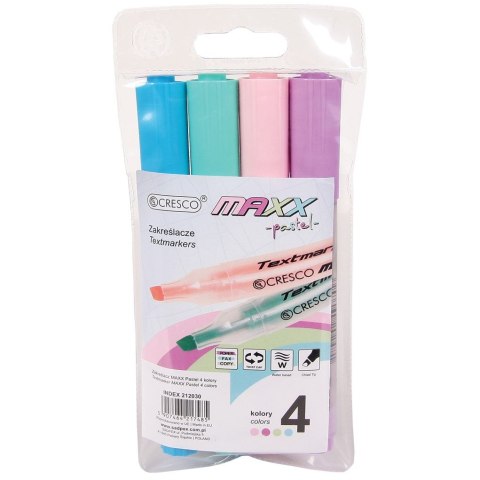 Zakreślacz Maxx PASTEL komplet wkład mix Cresco (212030) Cresco