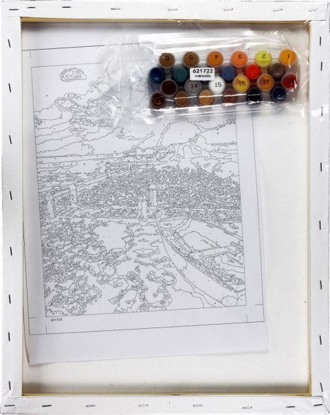 Zestaw kreatywny Malowanie po numerach 40x50cm Zachód słońca nad morzem, plaża z łodzią Flamingo Line (fys025) Flamingo Line