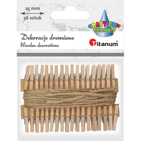 Ozdoba drewniana Titanum Craft-Fun Series klamerki ze sznurkiem (PJ497) Titanum