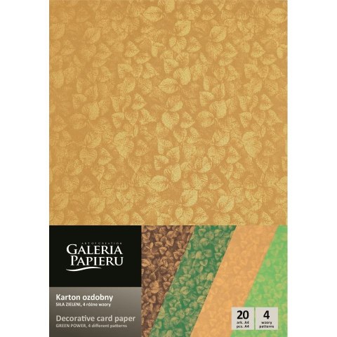Papier ozdobny (wizytówkowy) A4 Siła Zieleni mix 200g Galeria Papieru (208920) Galeria Papieru