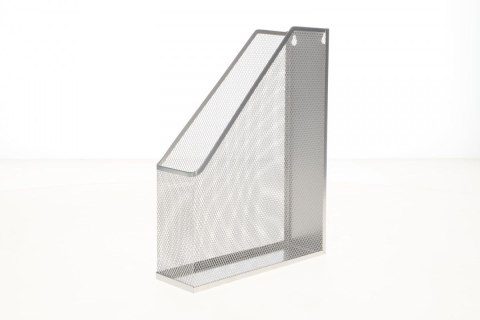 Pojemnik na dokumenty pionowy A4 na czasopisma srebrny metal