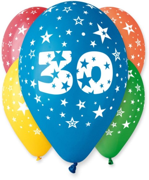 Balon gumowy Z NADRUKIEM 5 szt mix 12cal Godan (GS110/30) Godan