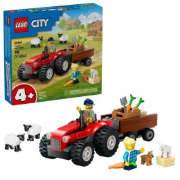 Klocki konstrukcyjne Lego City Czerwony traktor z przyczepą i owcą (60461) Lego