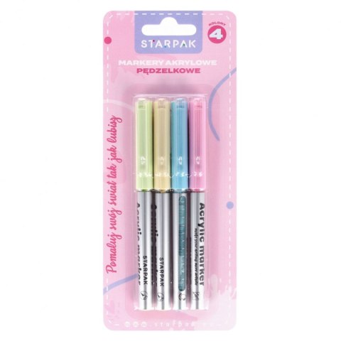 Marker permanentny akrylowy z pedzelkiem wkład mix pędzelek końcówka Starpak (548337) Starpak
