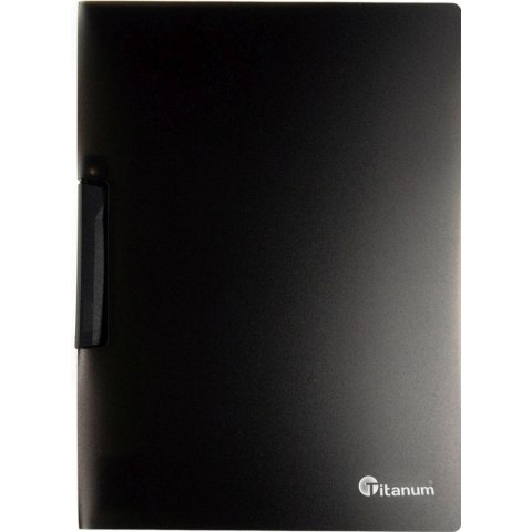Skoroszyt PP Titanum z klipem A4 czarny mat półprzezroczysty (SKTBK) Titanum