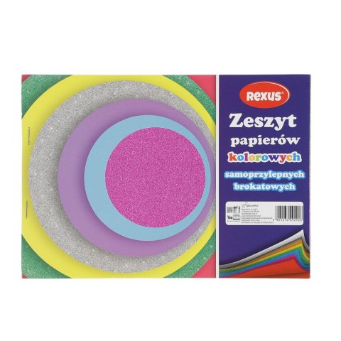 Zeszyt papierów kolorowych brokatowych samoprzylepnych A5 8k Rexus (6092926) Rexus