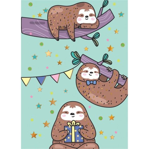 Kartka składana KARNET B8 leniwiec Henry (5905701484348) Henry