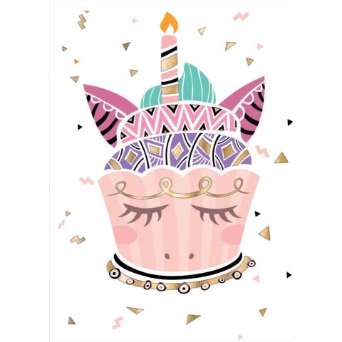 Kartka składana KARNET B8 unicorn tort Henry (5905701484393) Henry