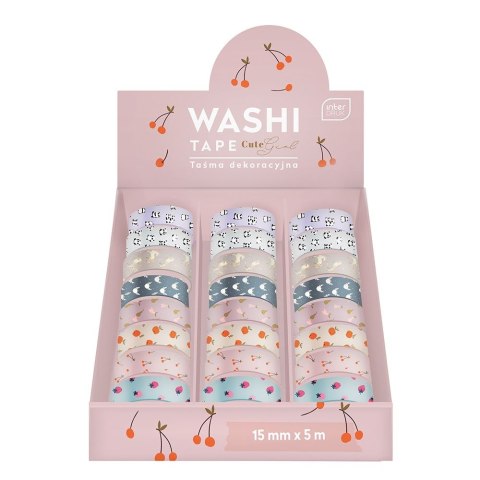 Taśma ozdobna taśma samoprzylepna CUTE GIRL 15x5 [mm x m] mix Interdruk (5902277303837) Interdruk