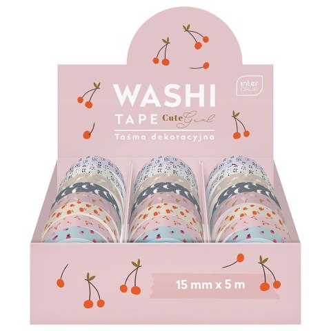 Taśma ozdobna taśma samoprzylepna CUTE GIRL 15x5 [mm x m] mix Interdruk (5902277303837) Interdruk