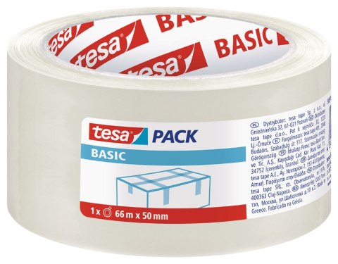 Taśma pakowa Tesa Basic 50x66 [mm x m] przezroczysta (58570-00000-00) Tesa