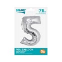 Balon foliowy Smart cyfra 5 srebrna 76cm Godan (CH-SSR5) Godan