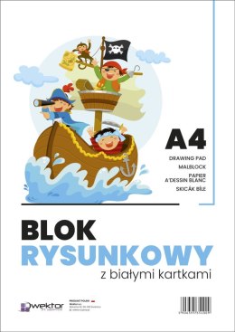 Blok rysunkowy Wektor A4 biały 80g 20k [mm:] 210x297 Wektor