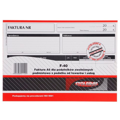 Druk samokopiujący A5 100k. Stolgraf (F40) Stolgraf