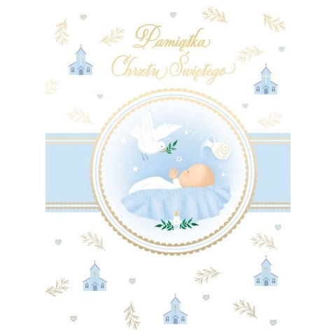 Kartka składana B6 Karnet B6 Chrzest z kieszonka niebieski Henry (5905701480586) Henry