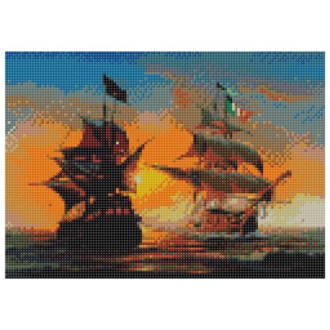 Zestaw kreatywny Diamentowa mozaika 30x40cm Żaglowce Flamingo Line (TMS20590) Flamingo Line