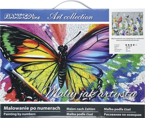 Zestaw kreatywny Malowanie po numerach 30x40cm Ptaszki Flamingo Line (FSY180) Flamingo Line