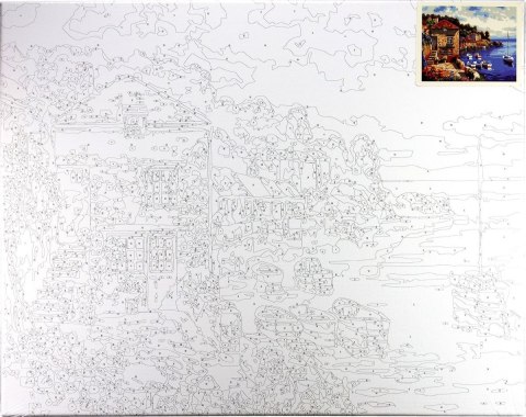 Zestaw kreatywny Malowanie po numerach 40x50cm Kamienny taras nad Morzem Śródziemnym Flamingo Line (fys133) Flamingo Line