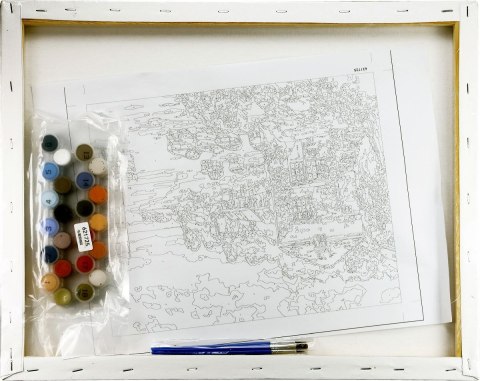 Zestaw kreatywny Malowanie po numerach 40x50cm Kamienny taras nad Morzem Śródziemnym Flamingo Line (fys133) Flamingo Line