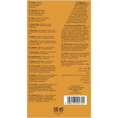 Długopis Cristal wkład niebieski 1,2mm Bic (949879) Bic