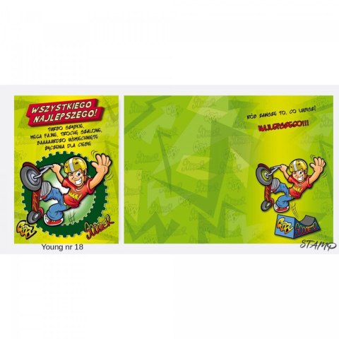 Kartka składana Young Urodzinowy dla chłopaka B6 Ev-corp (STKY-018) Ev-corp