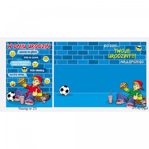 Kartka składana Young Urodzinowy dla chłopaka B6 Ev-corp (STKY-023) Ev-corp