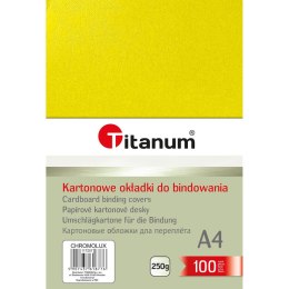 Karton do bindowania Titanum błyszczący - chromolux A4 żółty 250g Titanum