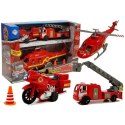 Samochód strażacki Zestaw Pojazdów Straż Pożarna Helikopter Motor Światło Dźwięki Lean (6946) Lean