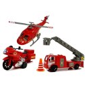 Samochód strażacki Zestaw Pojazdów Straż Pożarna Helikopter Motor Światło Dźwięki Lean (6946) Lean
