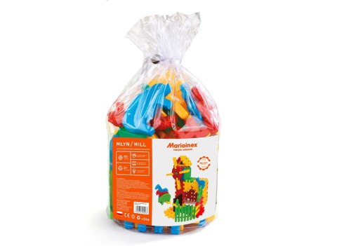 Klocki konstrukcyjne Waffle 50 elementów młyn Marioinex Marioinex