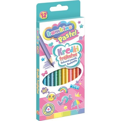 Kredki ołówkowe Bambino PASTELOWE 12 k 12 kol. St.Majewski St.Majewski