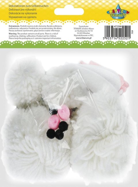 Naklejka (nalepka) Craft-Fun Series Wielkanoc zestawy do złożenia Króliki z pomponów Titanum (7529) Titanum