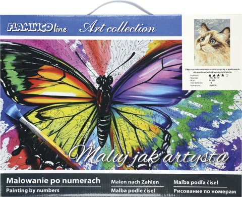 Zestaw kreatywny Malowanie po numerach 30x40cm Kot 1 Flamingo Line (FC222) Flamingo Line
