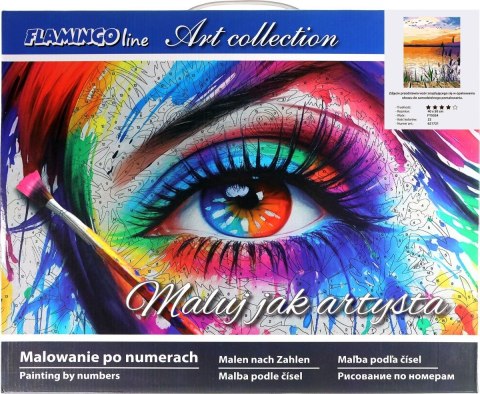 Zestaw kreatywny Malowanie po numerach 40x50cm Zachód słońca nad jeziorem Flamingo Line (fsy024) Flamingo Line