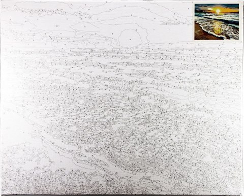 Zestaw kreatywny Malowanie po numerach 40x50cm Zachód słońca nad morzem Flamingo Line (fsy36) Flamingo Line