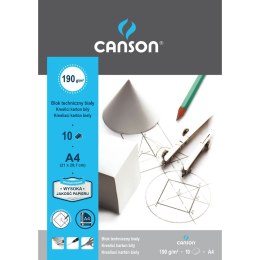 Blok techniczny Canson A4 biały 190g 10k [mm:] 210x297 (400015145) Canson